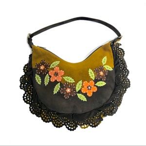 CLEARANCE MOSCHINO embellished suede shoulder bag